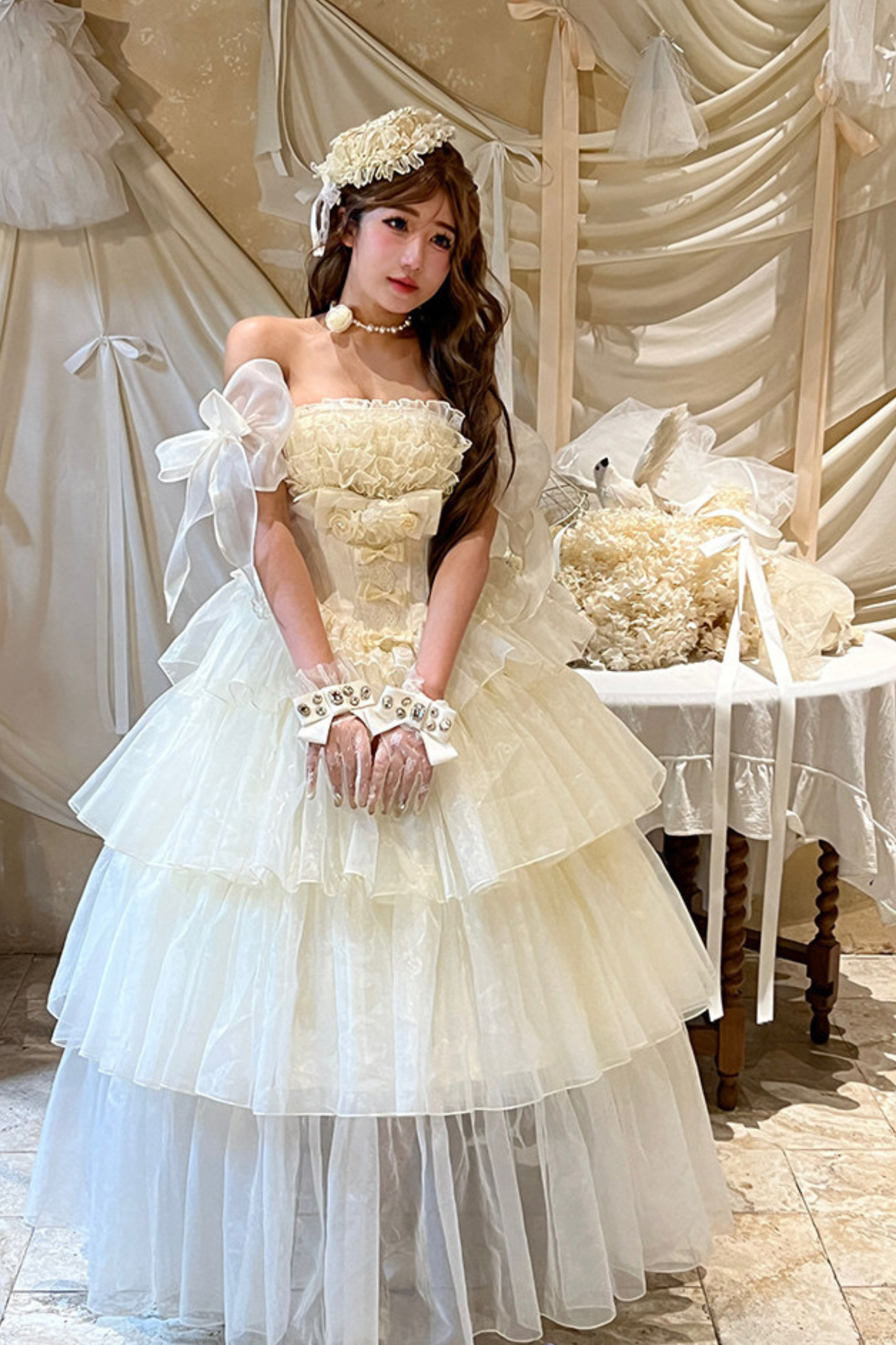 ファーストラブフローラルドレス+スリーブ