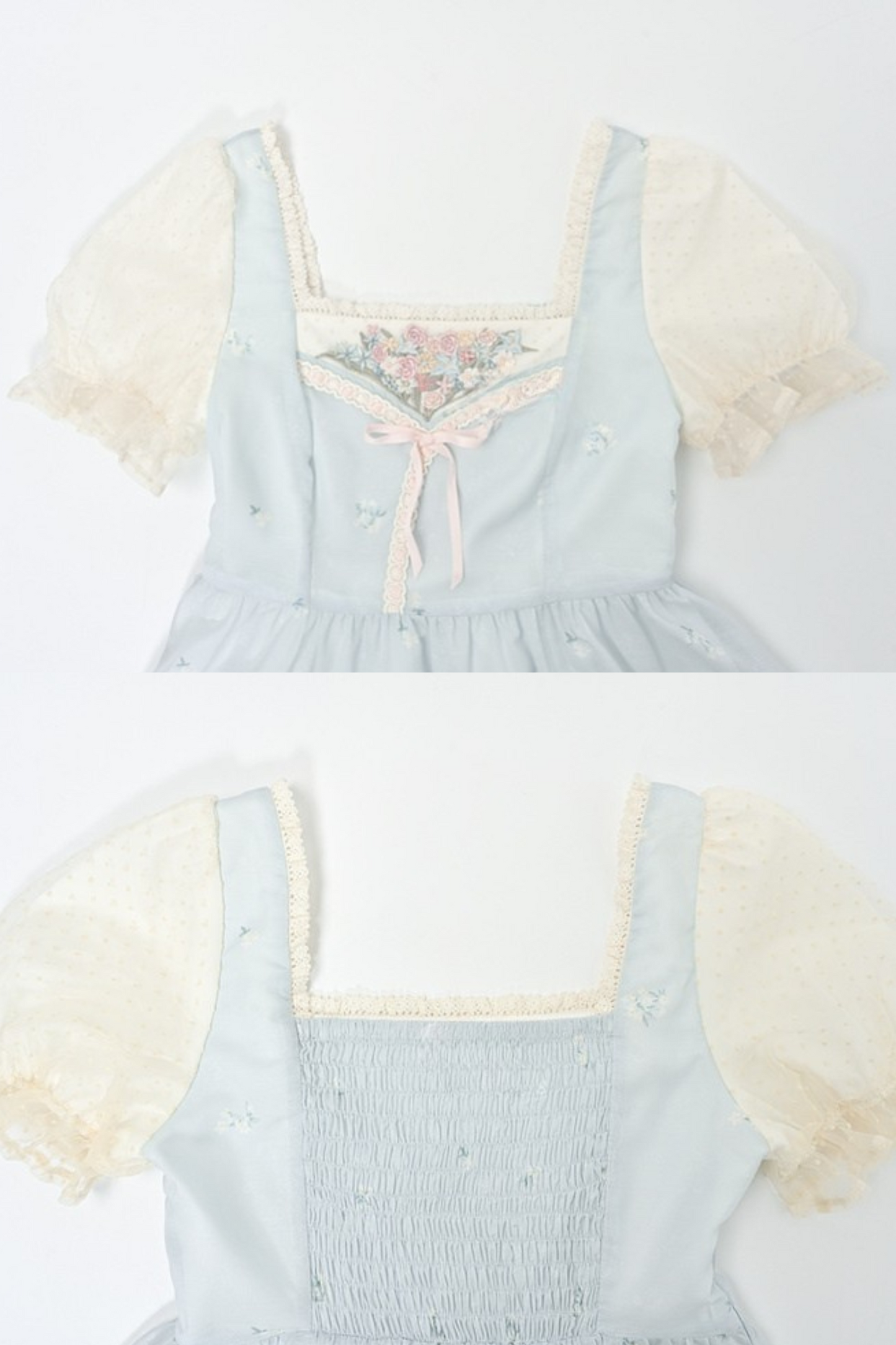 スイートガーリーライトパフスリーブワンピース