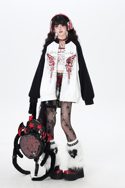 Butterfly Bicolor Loose Hoodie