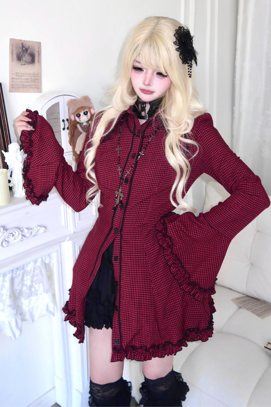 ゴシッリトルチェックパターンドレス