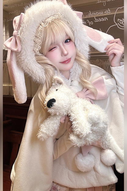 ファーバニーフードマント