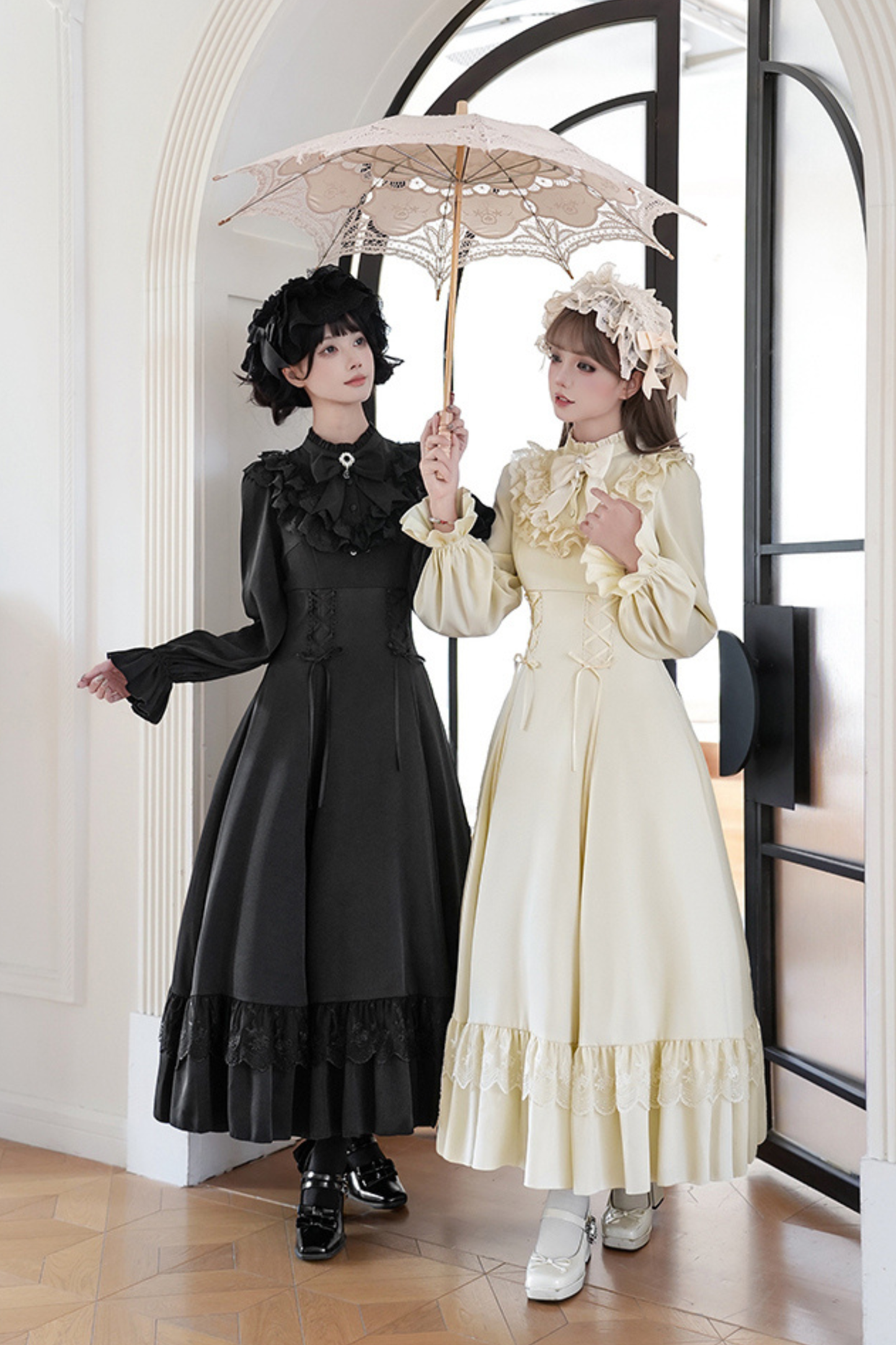 Elegant Dress + Shawl + Ribbon + Headdress