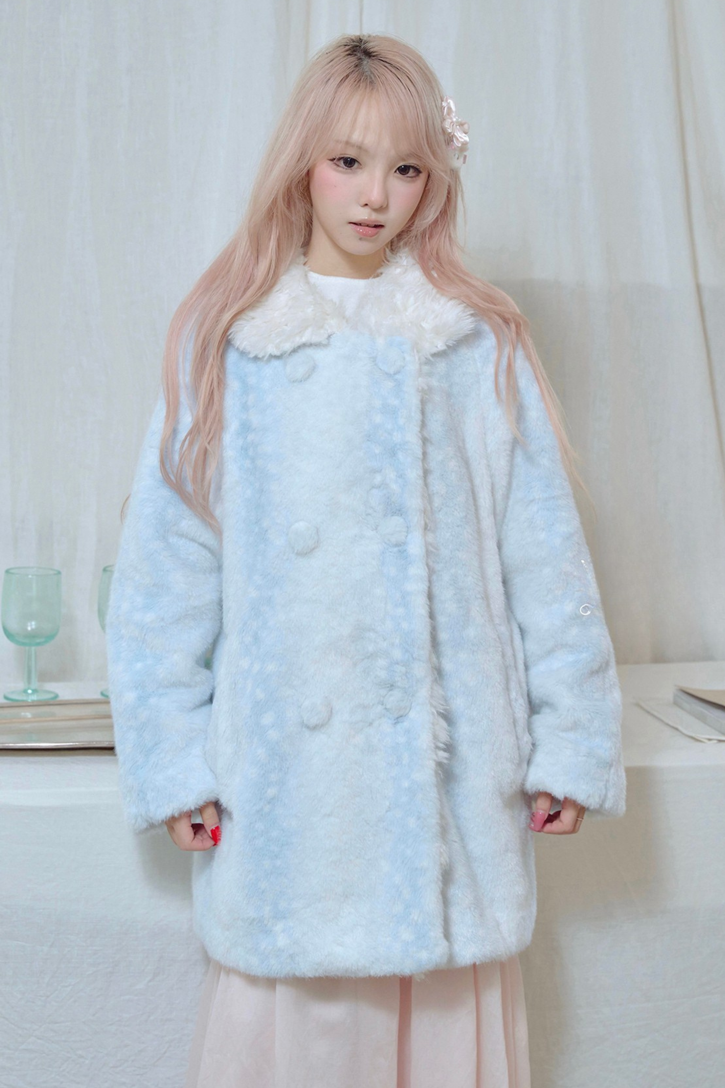 Gradient Rabbit Fur Coat