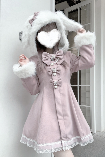 うさ耳ファーフードドールコート