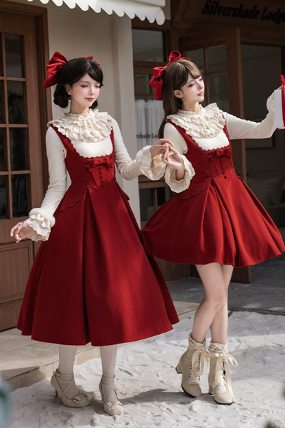 Velvet Rose Suspender Dress + Top + Ribbon