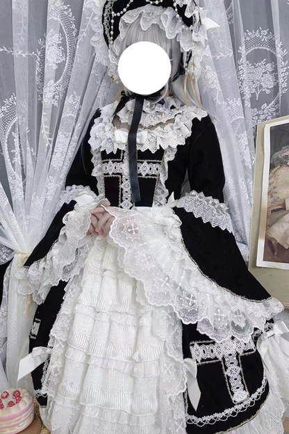 ゴシックドールレースドレス+ボンネット