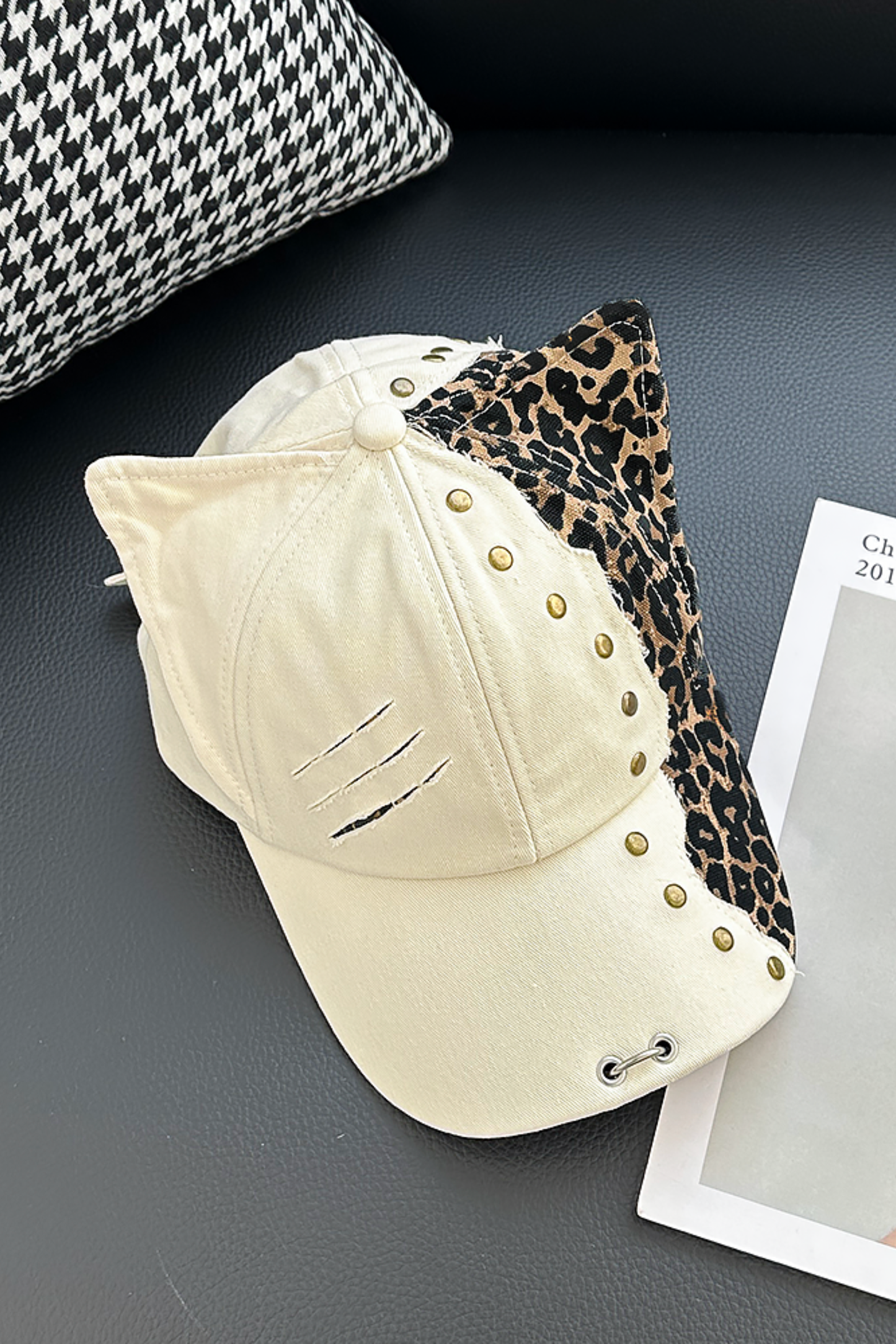 Leopard Print Cat Ear Cap
