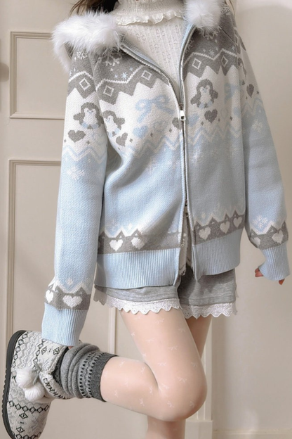 フェアアイランドスノーフレークニットジャケット