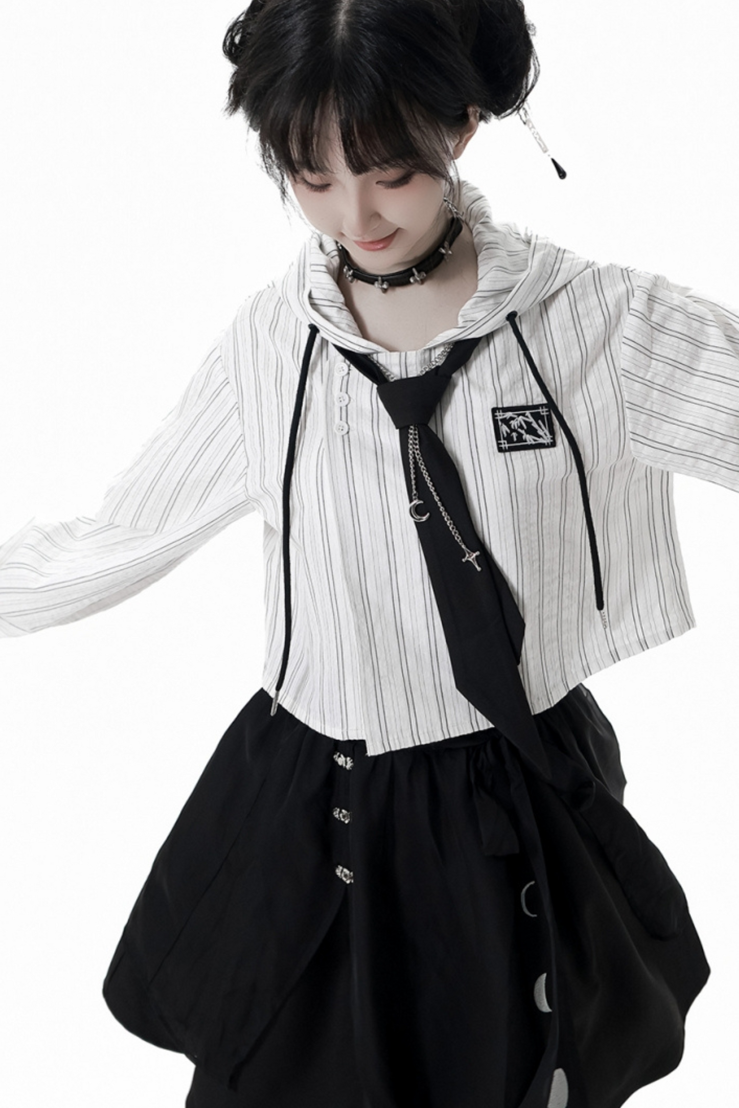 ストライプカップルガールフレンドチャイナセットアップ