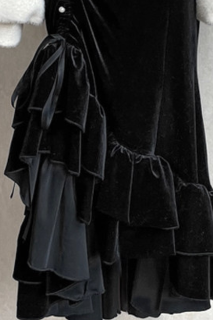 Mermaid Asymmetrical Camisole Dress + Ribbon Jacket