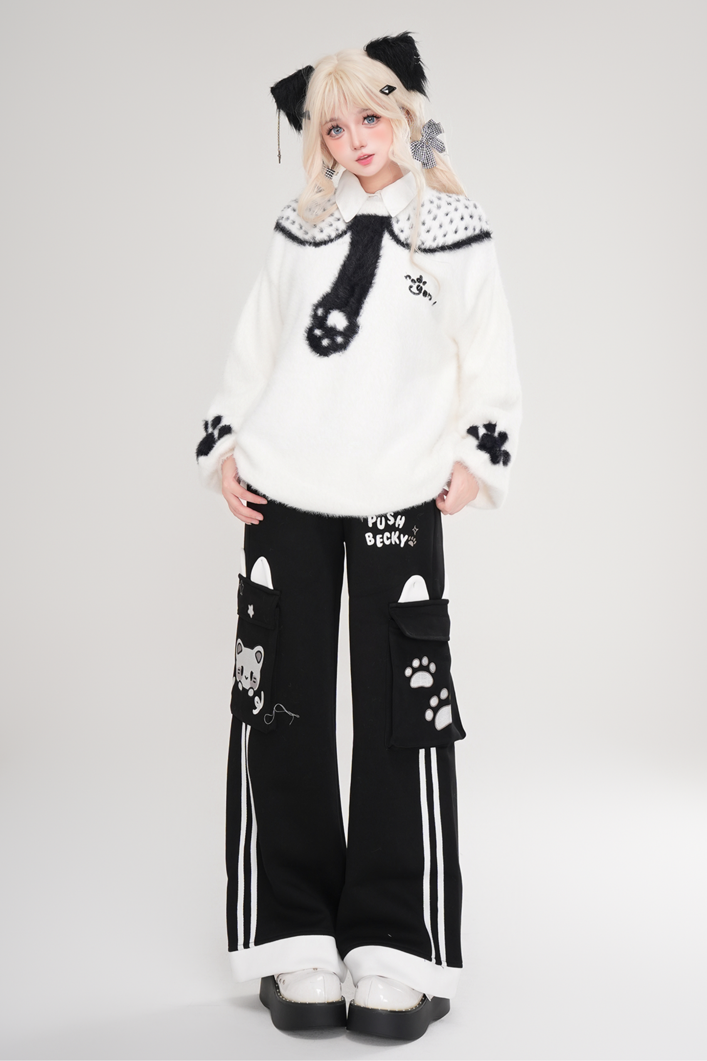 キュートキャットイヤースポーツスウェットパンツ