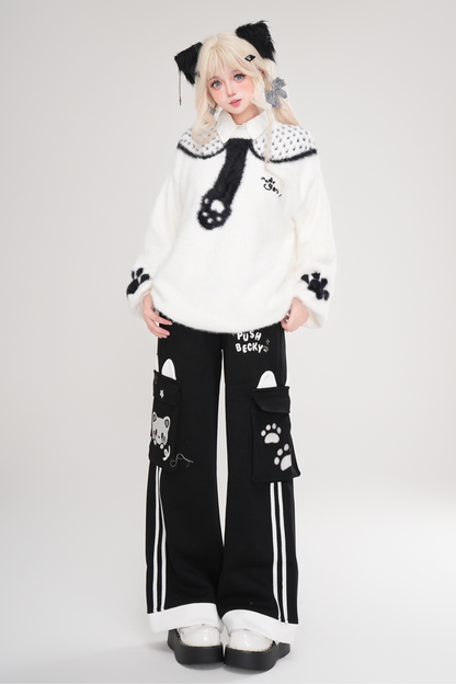 キュートキャットイヤースポーツスウェットパンツ