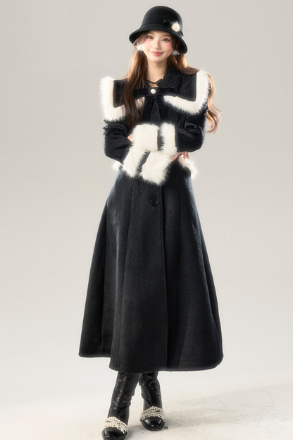 Big Fur Collar Long Coat