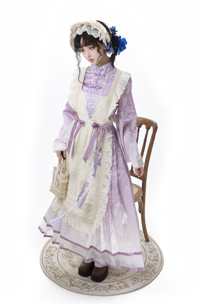 Chinese Ethnic Elegant Sweet Dress + Apron