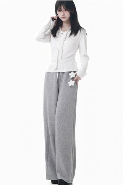 マルチカラーボタンリボントップス