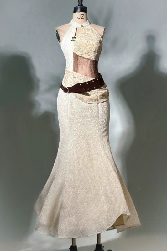 White Lace Sheer Mode Dress