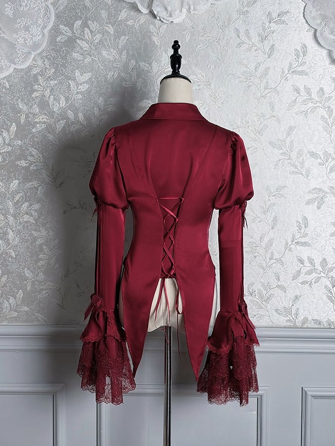 【12月8日予約締切】Black Mist Banquet ゴシックレースジュリエットスリーブシャツ