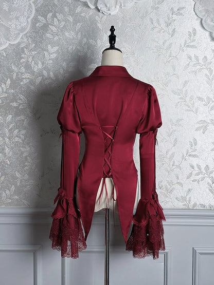 【12月8日予約締切】Black Mist Banquet ゴシックレースジュリエットスリーブシャツ