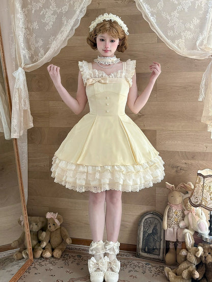 【1月29日予約締切】エレガントスイートロリータフリルリボンサスドレス＋チョーカー