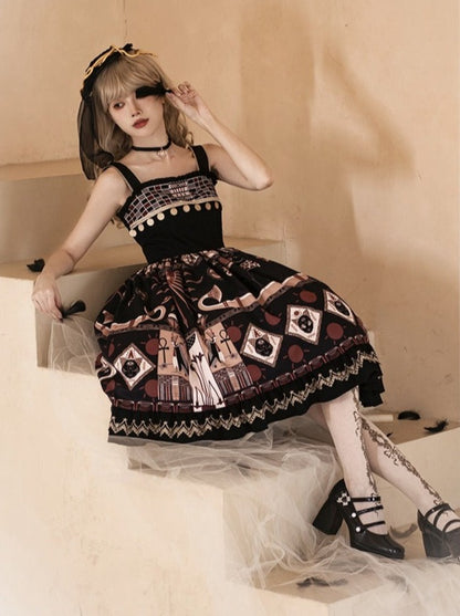 With Puzi Original Design Kula Print Suspender Dress + Lace Skirt