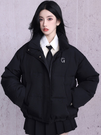 French Logo High Neck Down Jacket