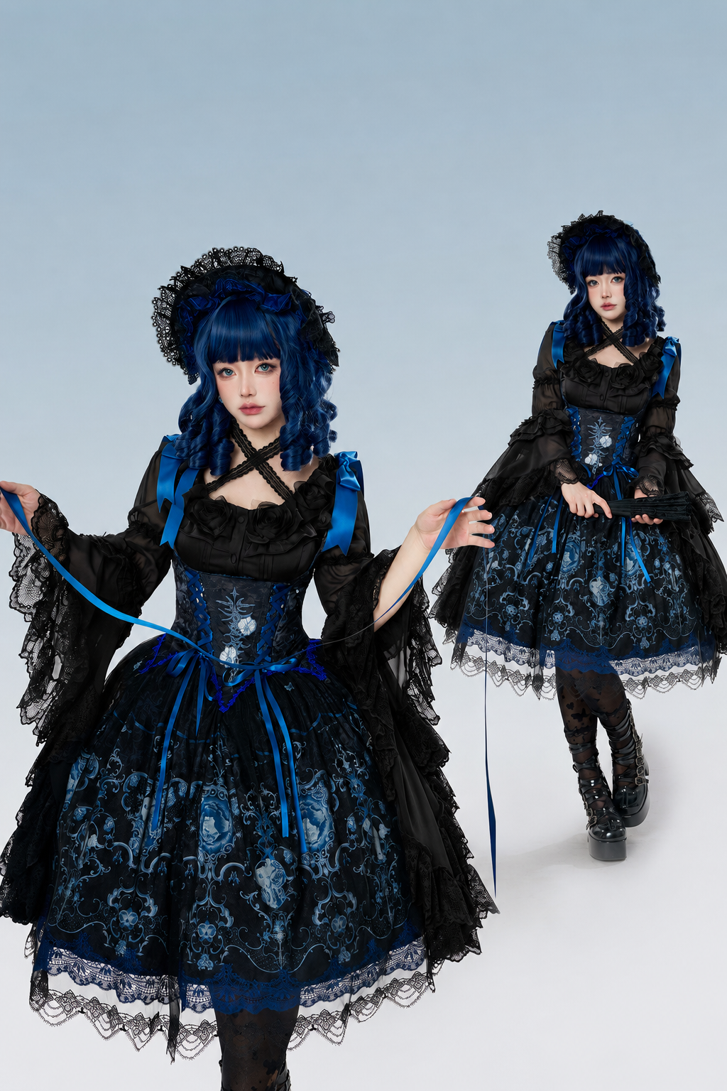 Blue and White Porcelain Lolita Dress