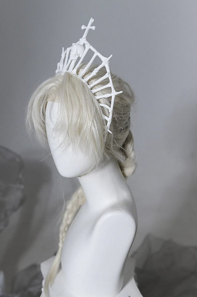 [Vorbestellung bis 8. Juni] Phantom Night Serie Gothic Kreuz Skelett Krone Kopfschmuck Stirnband