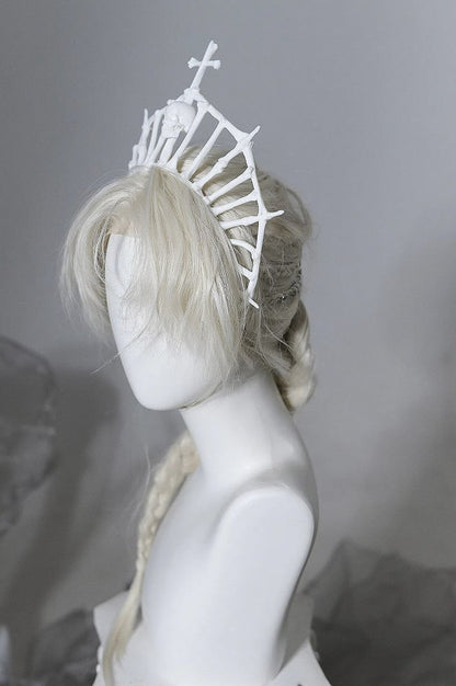 [Vorbestellung bis 8. Juni] Phantom Night Serie Gothic Kreuz Skelett Krone Kopfschmuck Stirnband