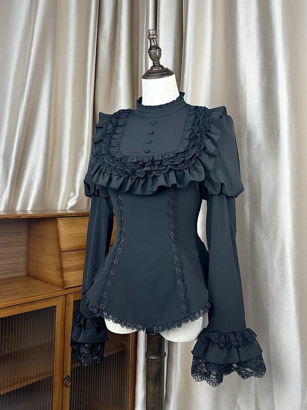 [Jan. 3 pre-order deadline] Return of the Witches Dark Gothic Rose Ruffle Top + Pull-Up Corset Skirt