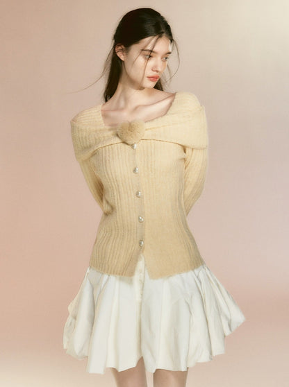 Fur Heart Ghost Horse Girl Knit Cardigan