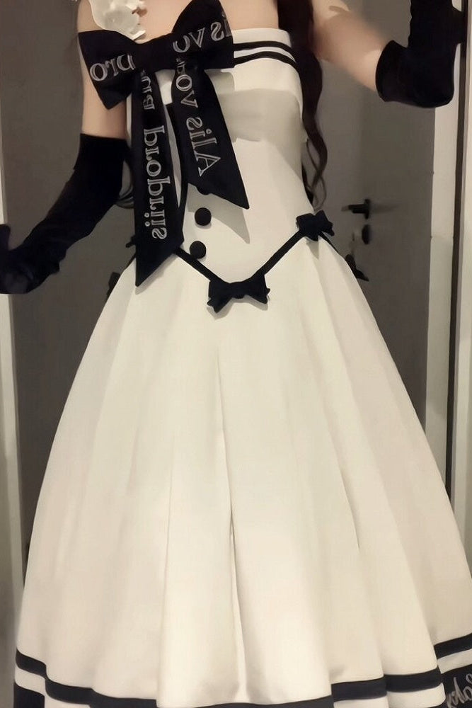 【Reservierungsschluss 29. Juli】Klassisches Schleifen-Elegant-Lolita-Stickerei-JKS-Kleid-Set (mit Korsage) + Zubehörset