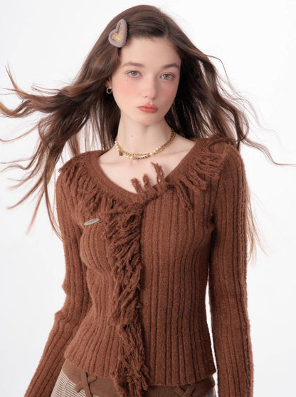 Big Fringe Knit Top