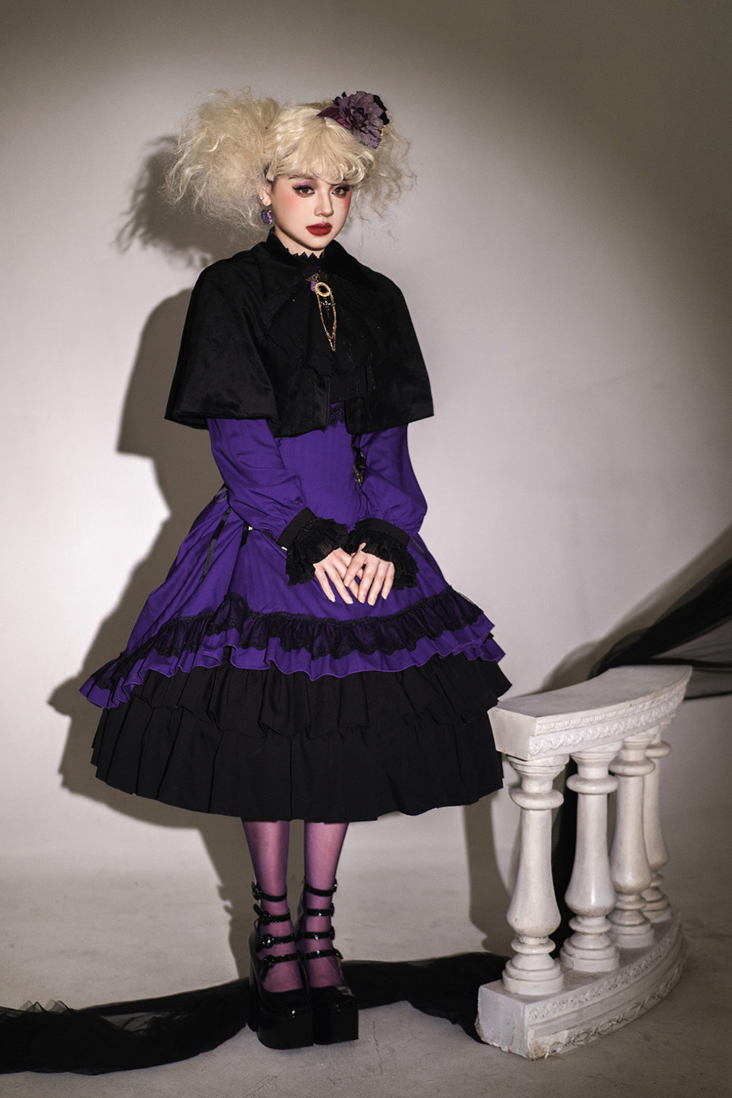 Retro Striped Elegant Gothic Lolita Dress