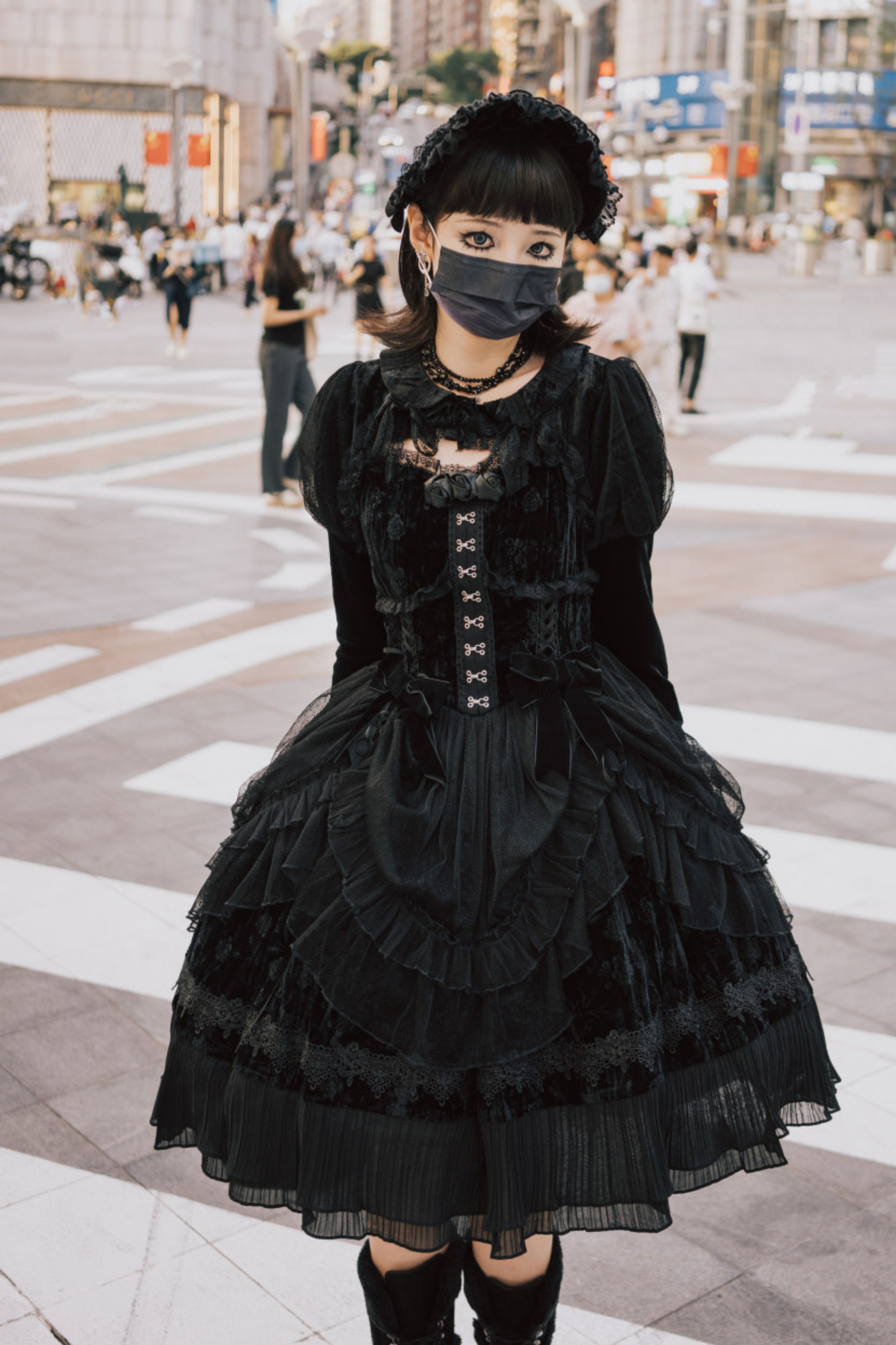 Gothic Chic Doll Lolita Dress + Short Jacket