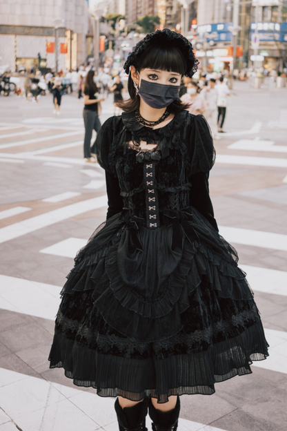 Gothic Chic Doll Lolita Dress + Short Jacket