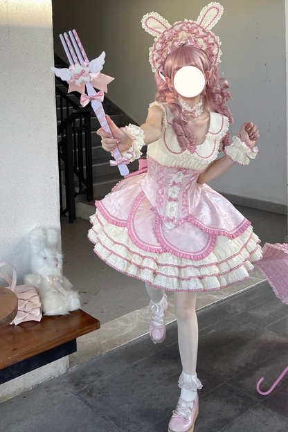 Magical Girl Lolita Dress + Bonnet + Pendant + Sleeves