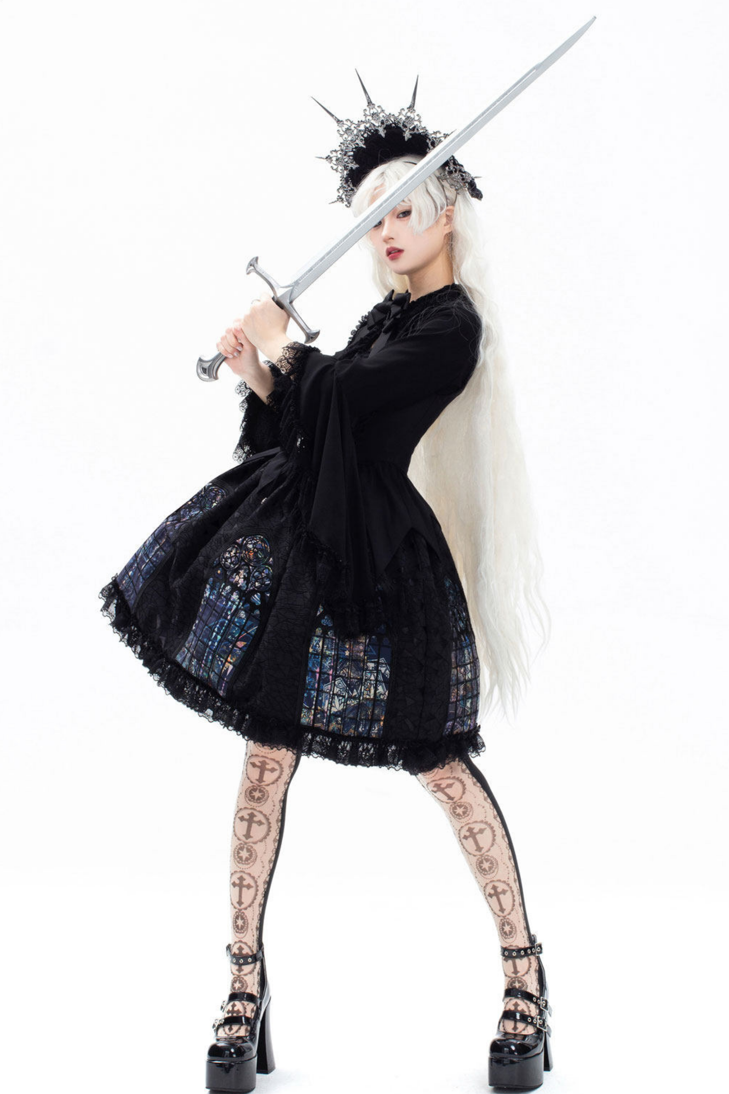 Gothic Lolita Jumper Skirt + Dark Top + Girdle
