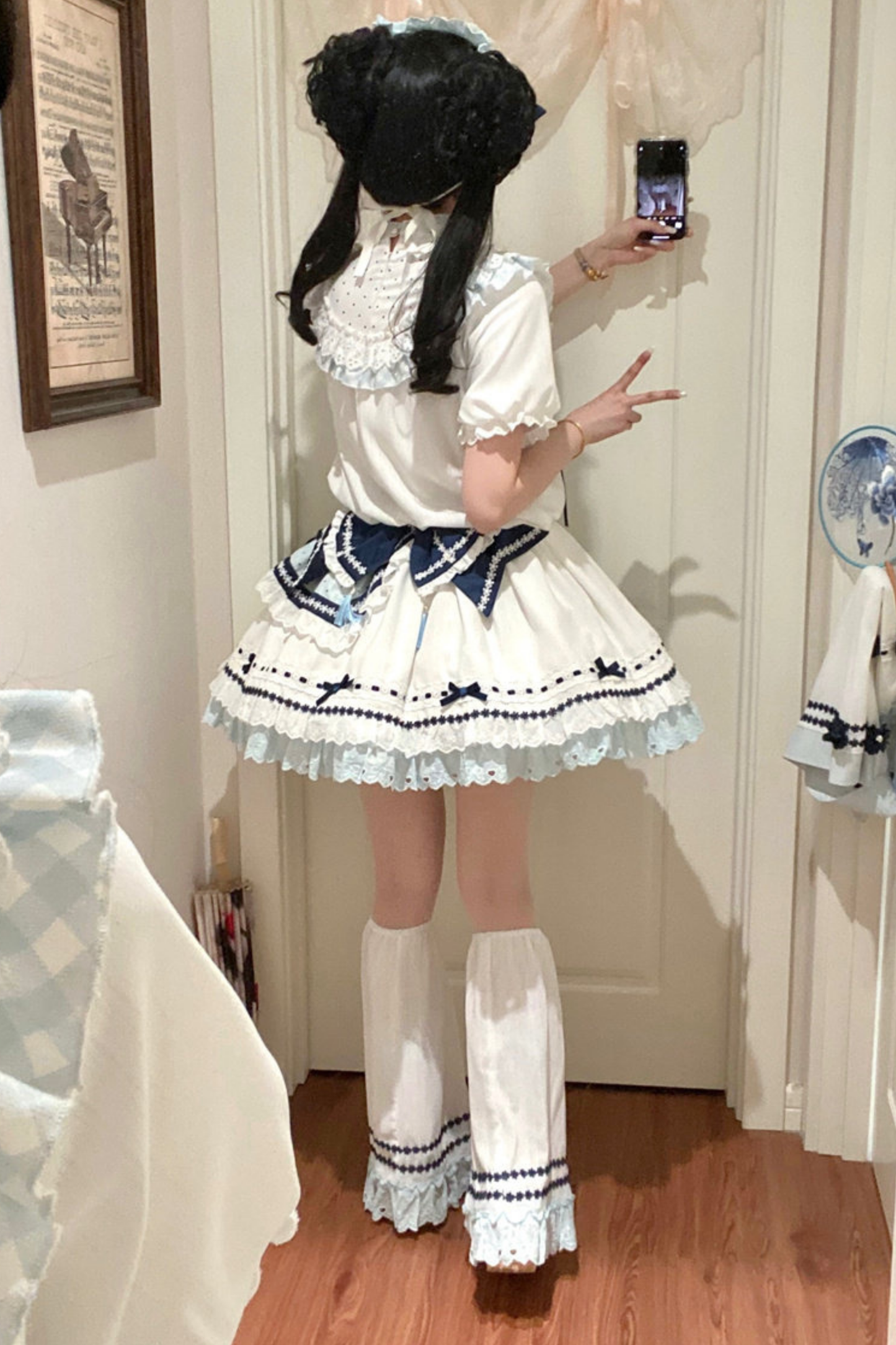 [3월 18일 예약마감] 차이나 드림 원피스 + 점퍼 스커트 + 소매 + 레그 워머 + 머리띠 + 칼라 + 클립 + 리본 + 공주 소매