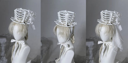 【6月8日预售截止】幻影之夜系列花朵面纱骷髅帽+迷你帽