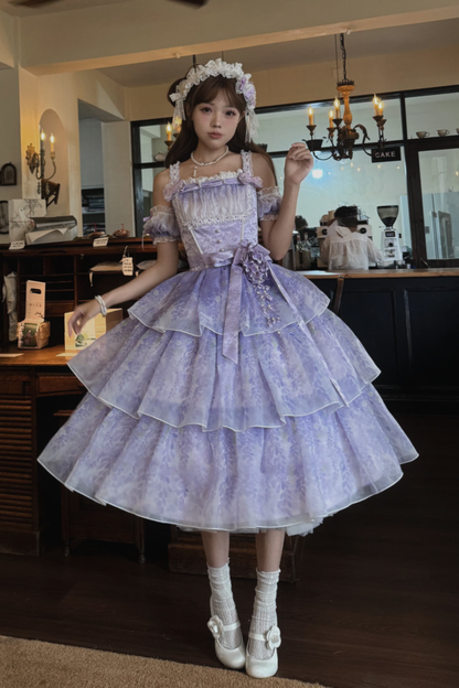 【予約商品】バレエスタイルエレガントドレス+ハット+ヘアバンド+リボンテール