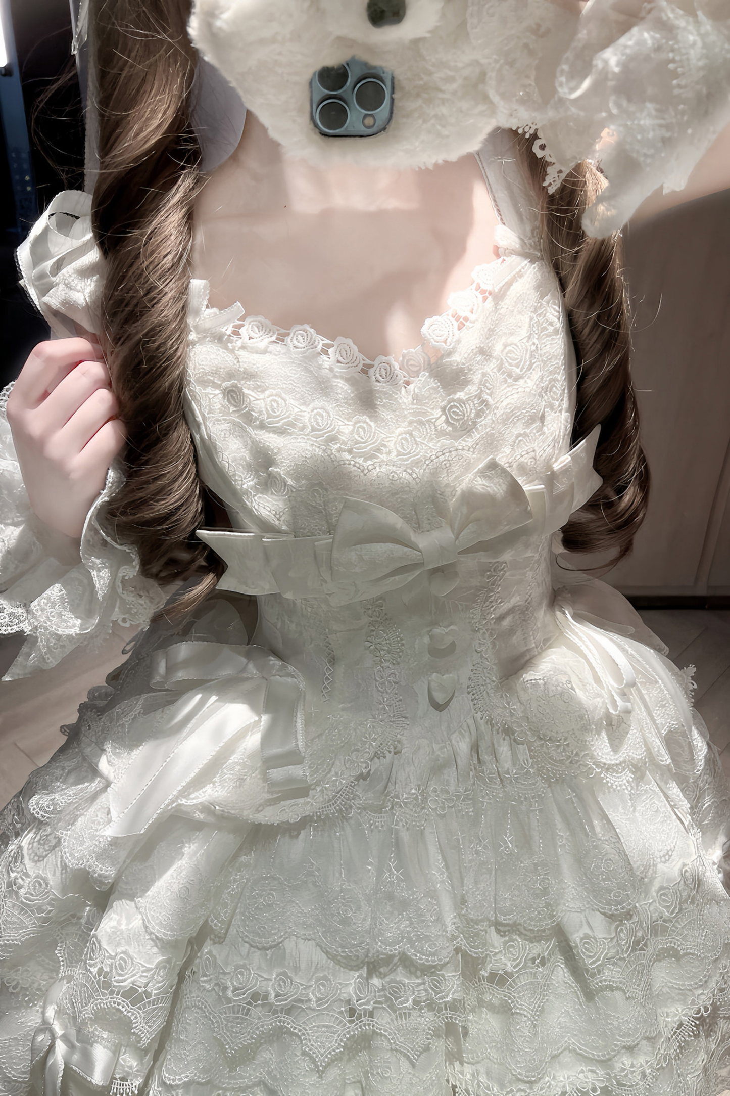 【予約商品】プリンセスバレエケーキロリータドレス+ヘアバンド+ネックレス+スリーブ+テール