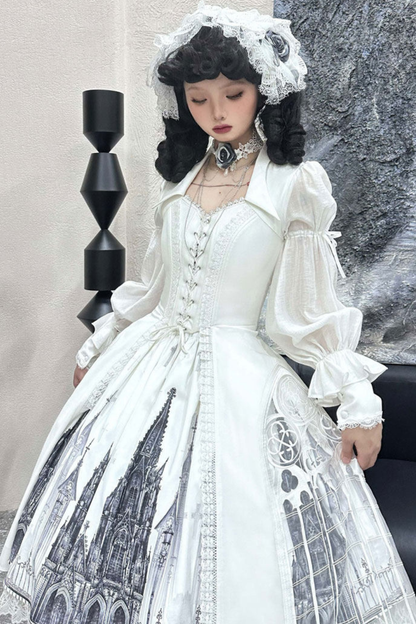 Gothic Lolita Jumper Skirt + Dark Top + Girdle