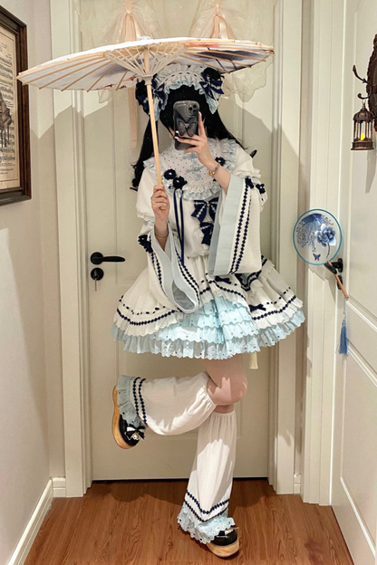 [3월 18일 예약마감] 차이나 드림 원피스 + 점퍼 스커트 + 소매 + 레그 워머 + 머리띠 + 칼라 + 클립 + 리본 + 공주 소매