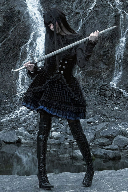 Spider Web Gothic Lace Ribbon Shirt