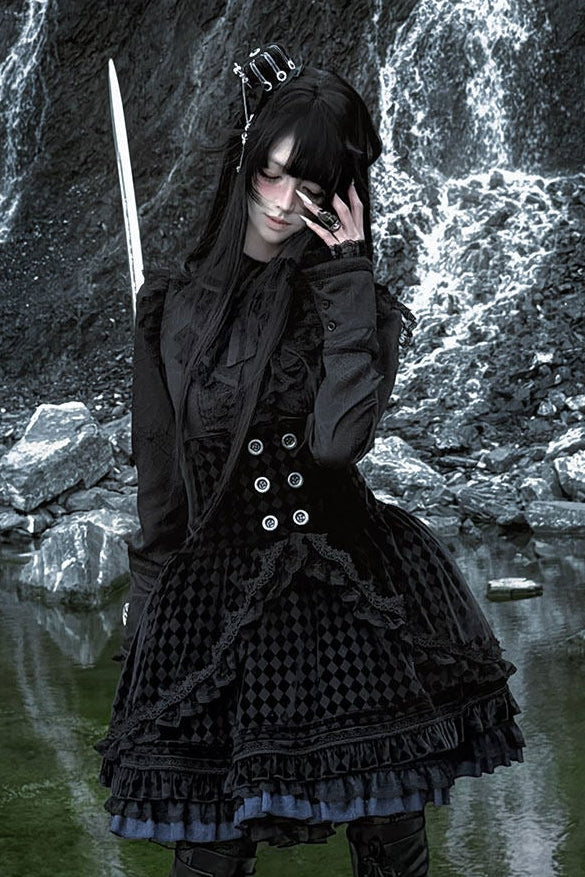 Spider Web Gothic Lace Ribbon Shirt