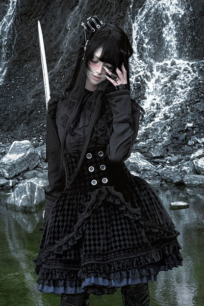 Spider Web Gothic Lace Ribbon Shirt