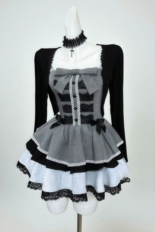 [Pre-order] Tears of Naïve Tiered Lace Dress + Cardigan + Accessories