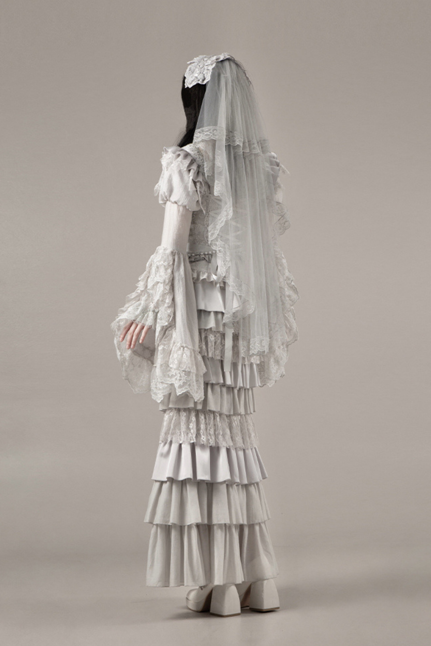 ゴシックロリータスカート+コルセット+ベール+ネックレス+ウエストチェーン