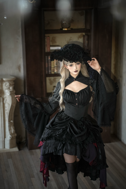 ダークフラワーゴシックロリータセットアップ