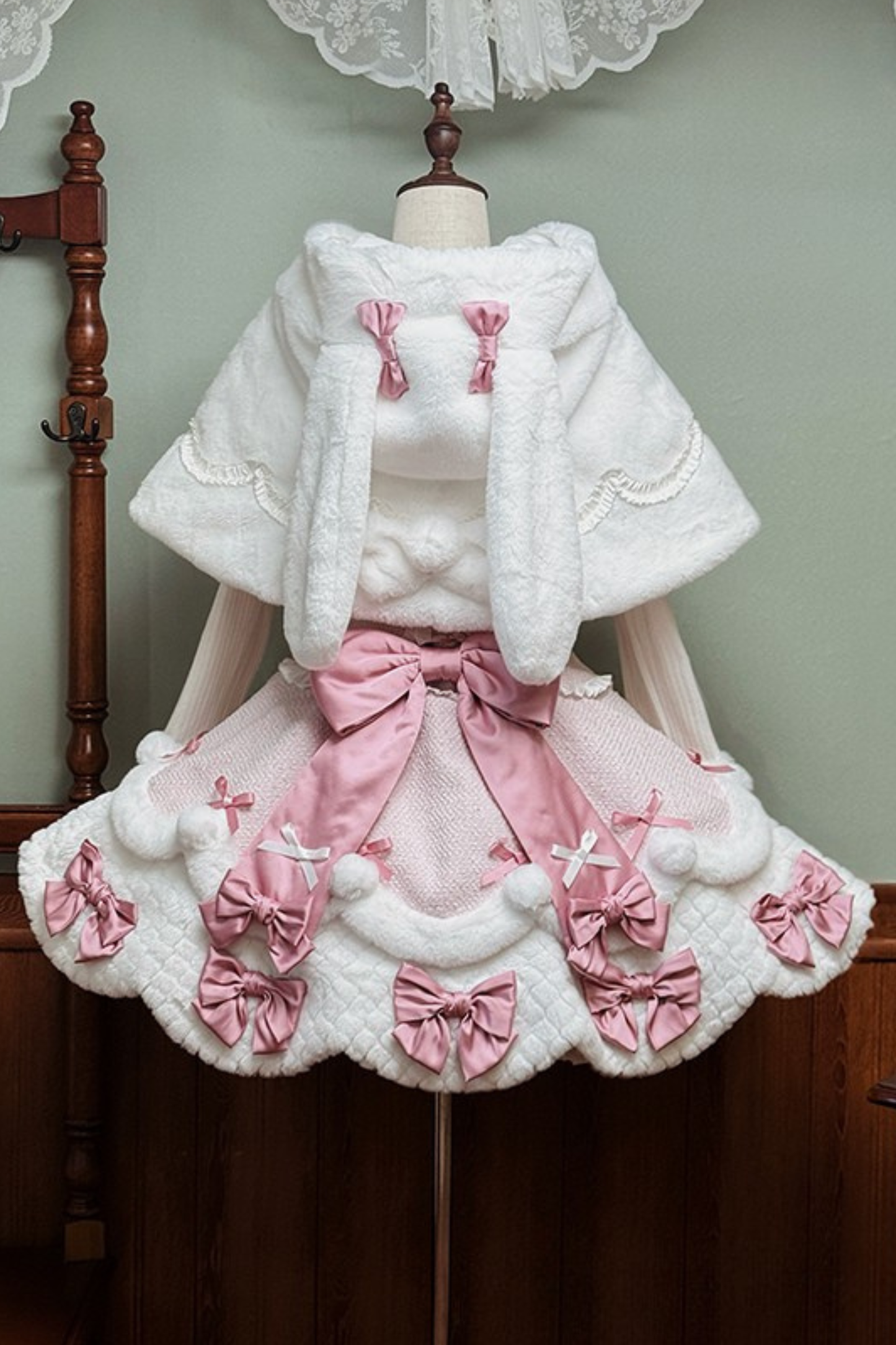 [Deadline for reservations: December 8] Frosted Sugar Rabbit Series Rabbit Ear Hoodie Cape Coat
